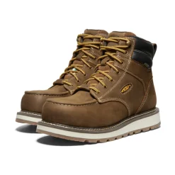 Bottes Et Chaussures De Travail|Imperméable À L'eau*KEEN CSA Cincinnati 6" Waterproof Boot (Carbon-Fiber Toe) Pour Homme  |   Belgian/Sandshell