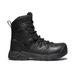Bottes Et Chaussures De Travail|Imperméable À L'eau*KEEN CSA Oshawa+ 8" Side Zip Waterproof Boot (Carbon-Fiber Toe) Pour Homme  |   Black/Black
