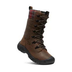 Imperméable À L'eau|Bottes*KEEN Greta Tall Waterproof Boot Pour Femme  |  Brown/Red Plaid Brown/RedPlaid