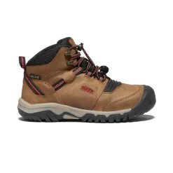 Bottes*KEEN Ridge Flex Waterproof Boot Pour Jeunes  |  Bison/Red Carpet Bison/RedCarpet